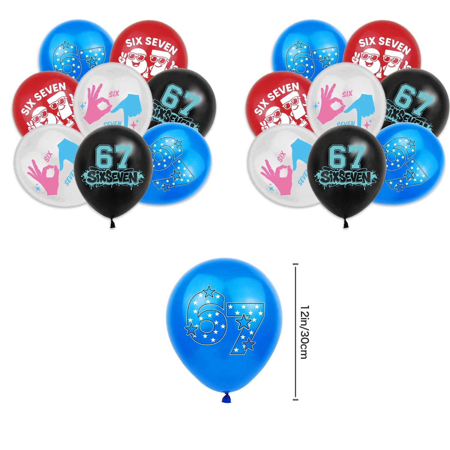 Funny 67 Six Seven Party Decorations, 67 MemeThemed Party  Decorations Set Includes Banner, Cake Topper, Cupcake Toppers, Ballon