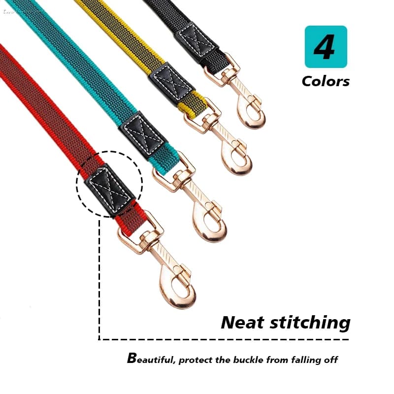 Adjustable Nylon Dog Leash with Rubber Grip