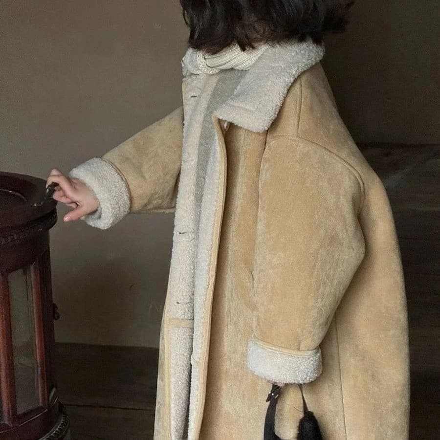 Girls' Mid-Length Autumn Winter Coat