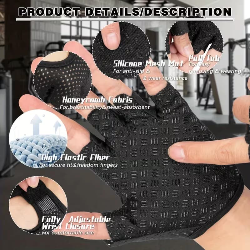Breathable Half-Finger Weight Lifting Gloves