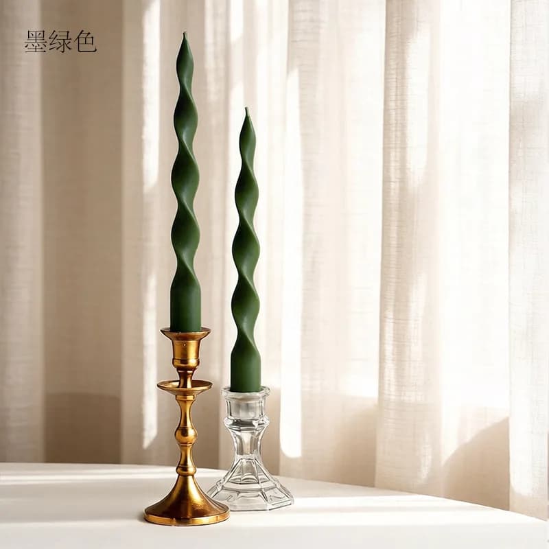 Spiral Twisted Taper Candles Pair