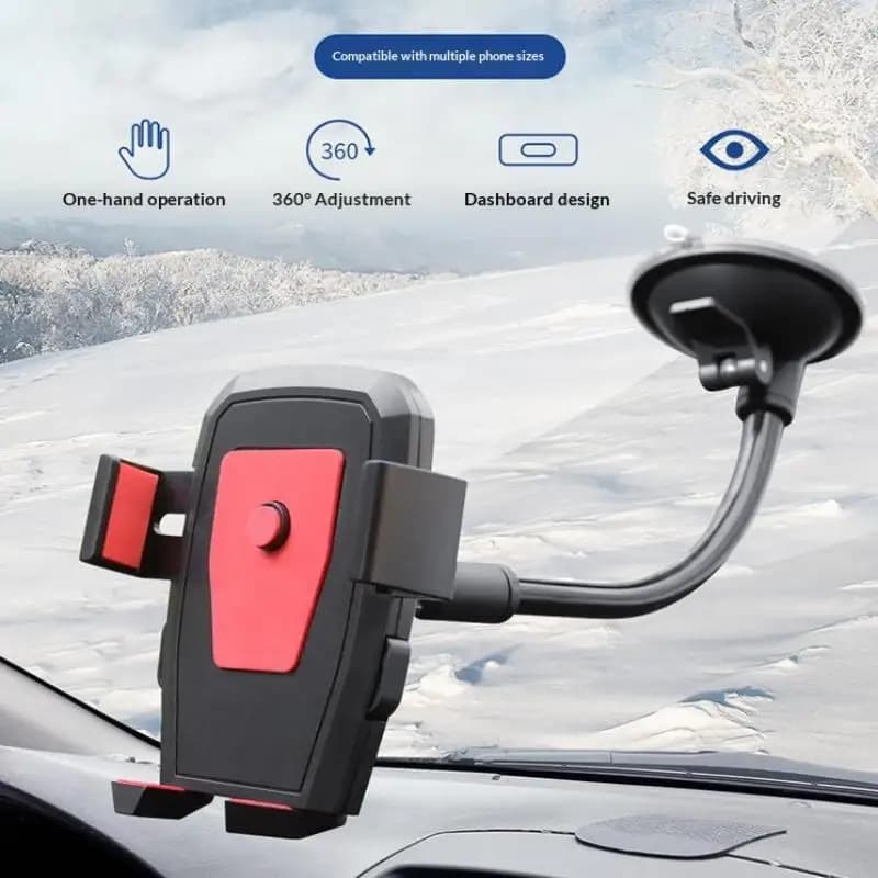 Car Mount for Phones Universal Holder with 360° Rotation for Dashboards and Windshields Easy Setup