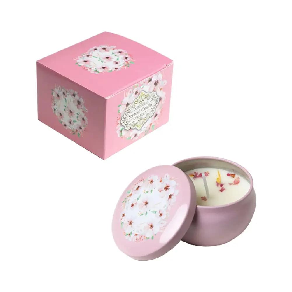 Soy Wax Scented Candle with Dried Flowers