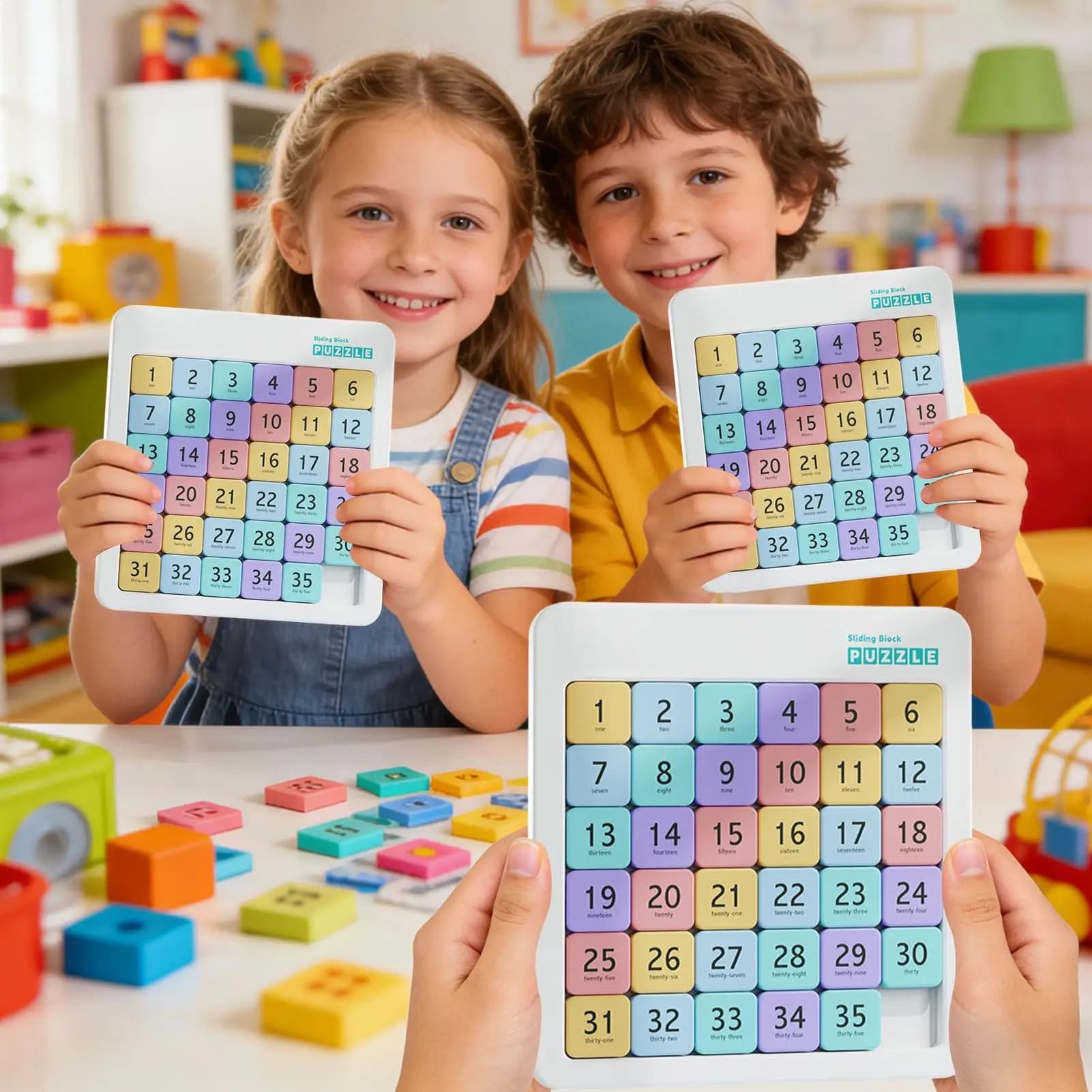 6x6 Magnetic Sliding Number Block Puzzle