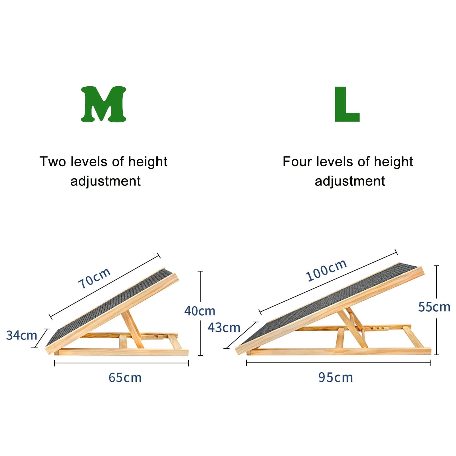 Adjustable Wood Pet Ramp with Foldable Design