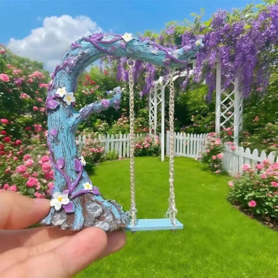 Pastoral Garden Decoration with Swings and Trees