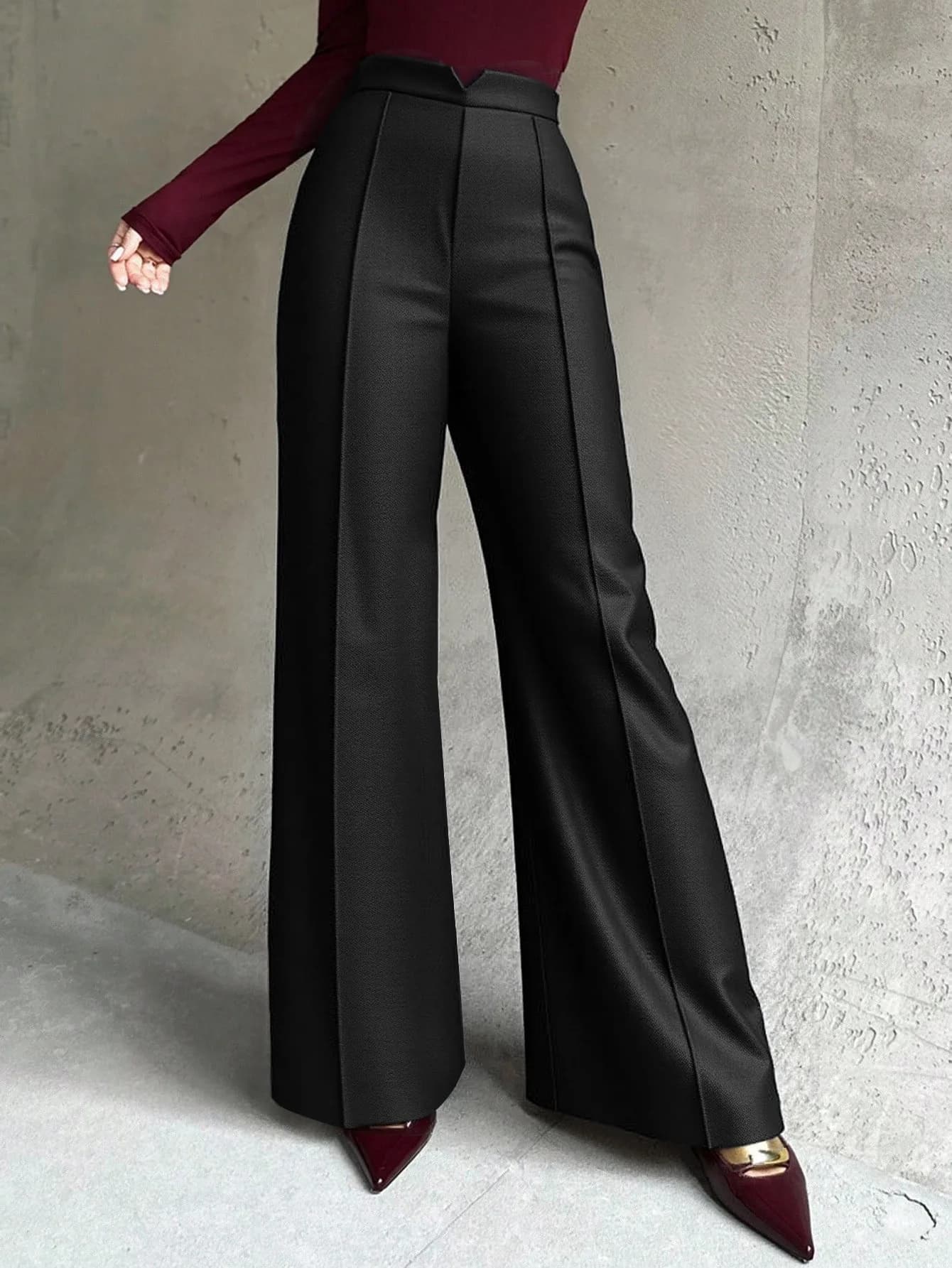 Women's High-Waisted Straight-Leg Suit Pants