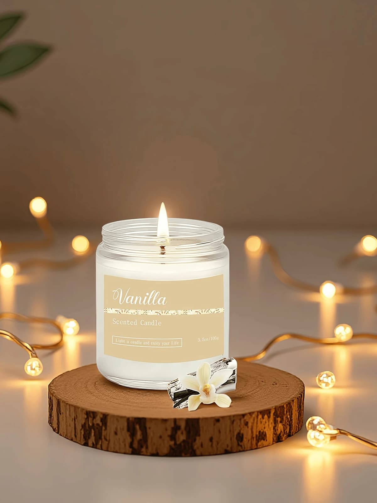 Scented Candle with Essential Oil Fragrance