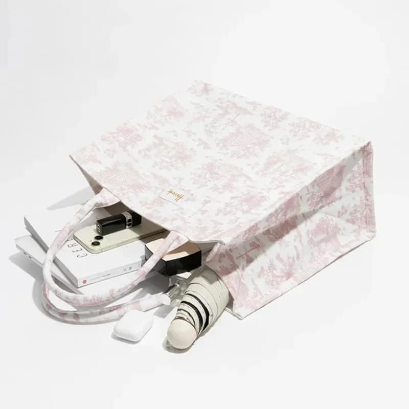 Elegant Floral Canvas Tote Bag