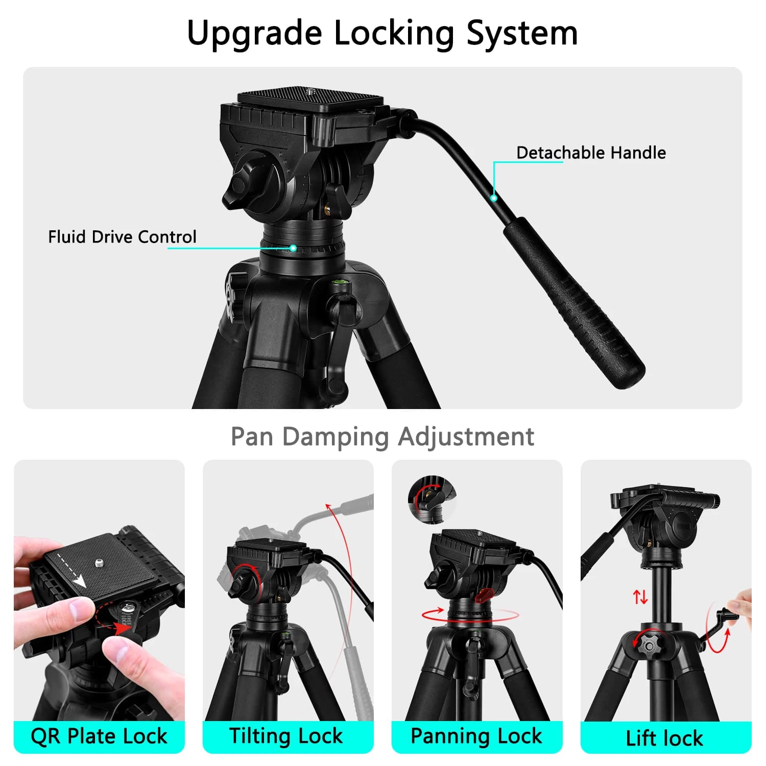 Heavy Duty Video Tripod with Fluid Head