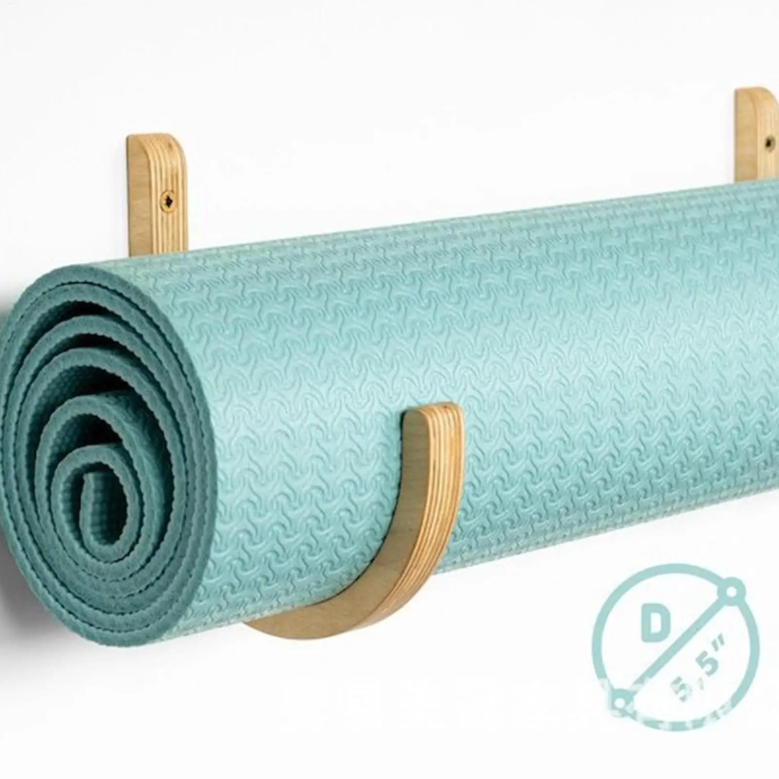 Wooden Yoga Mat Wall Organizer Rack