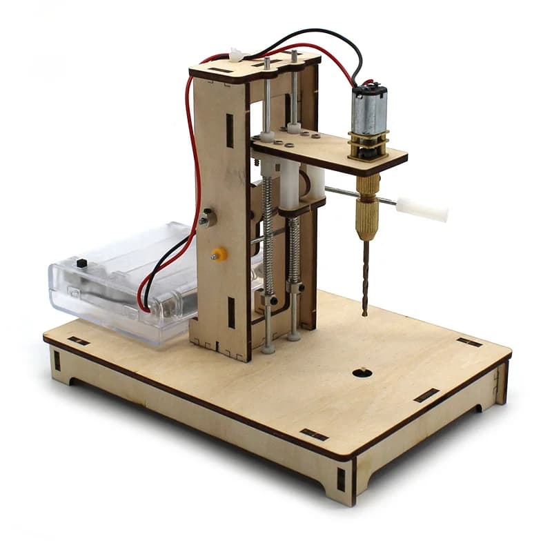 Kids DIY Science Toys Educational Scientific Experiment Kit Wood Tank / Music Box / Balance / Mechanical Forceps / Excavator / C