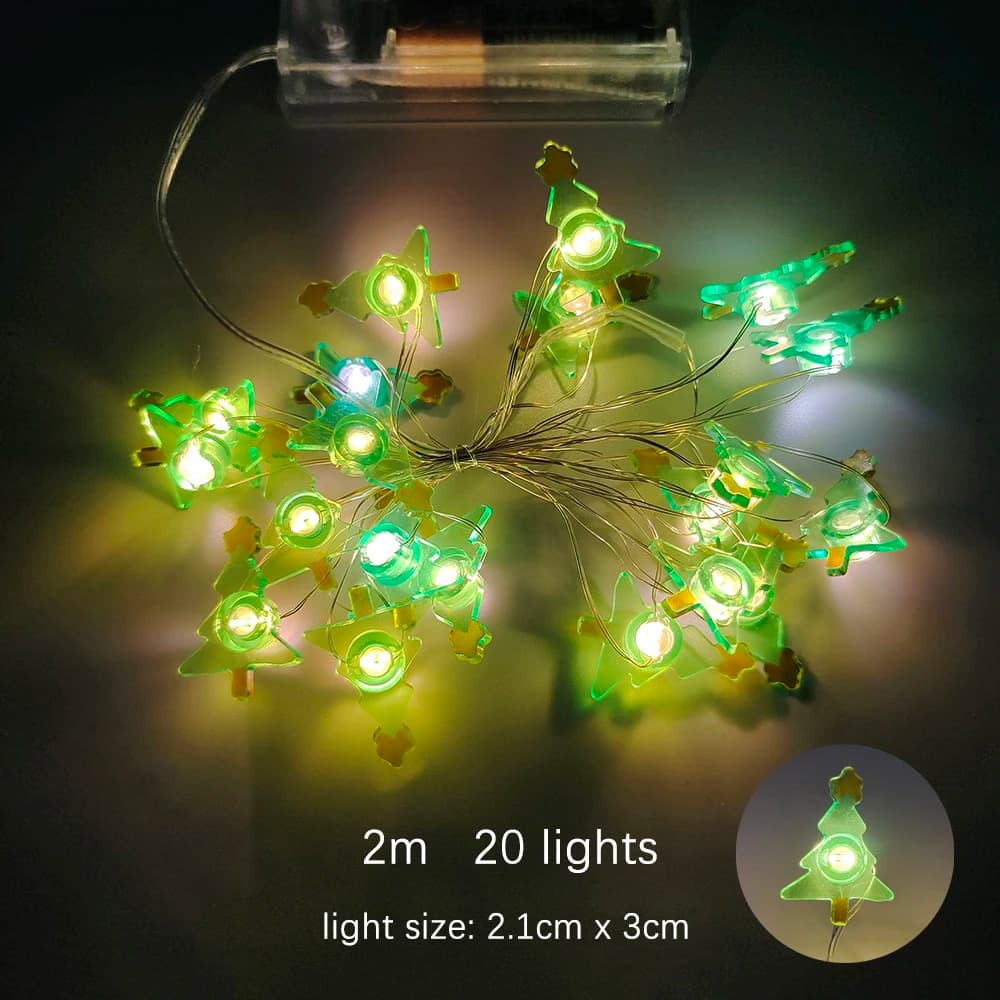 Christmas Led String Lights Santa Snowflake Garland