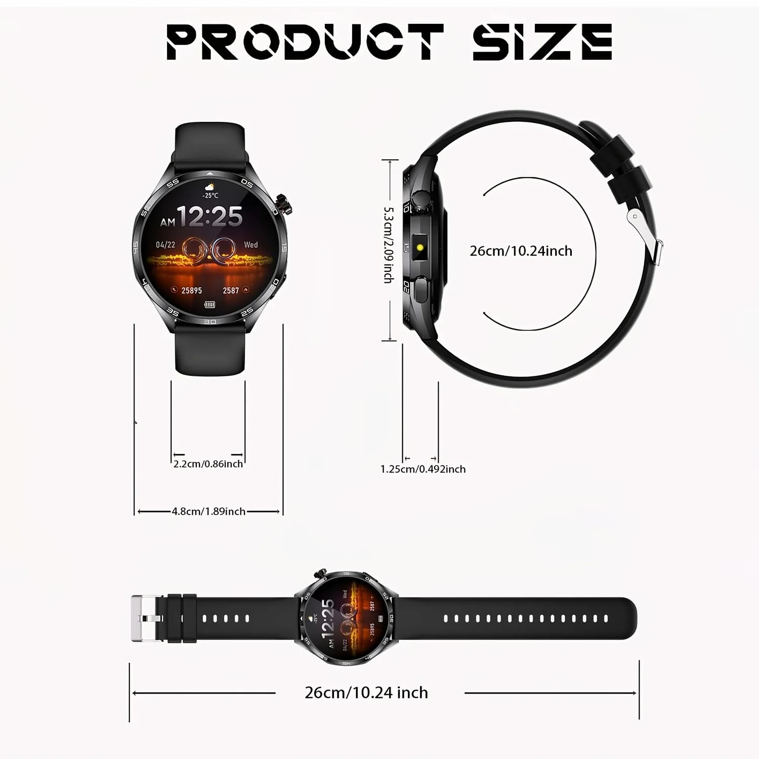 Latest Smartwatch Model, Premium Quality, with a 1.5-inch Touchscreen and Stylish Polka-dot Strap. Features Multiple Functions