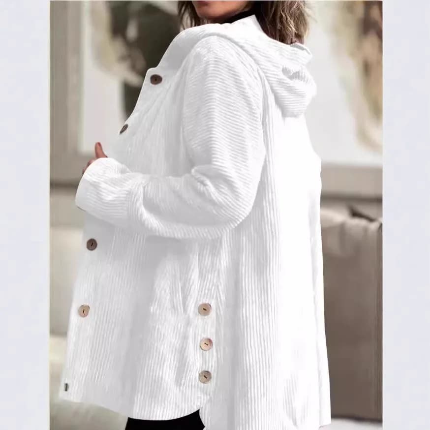 Women's Hooded Corduroy Casual Jacket