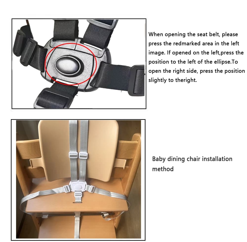 Five-Point Safety Seat Belt for High Chairs