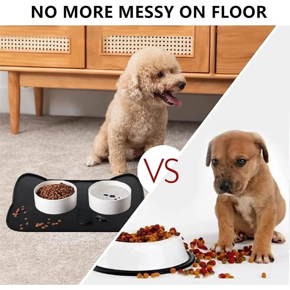 Silicone Pet Feeding Mat with Raised Edge