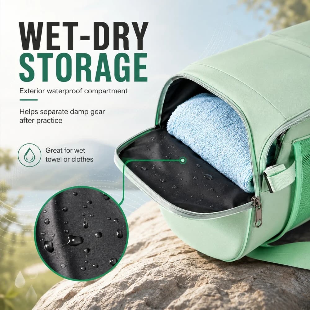 Yoga Mat Carrier Bag with Waterproof Compartment