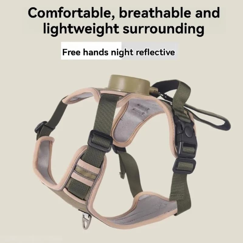Reflective Dog Harness Vest with Retractable Leash