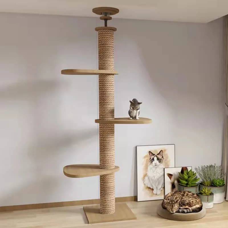 Adjustable Multi-Level Wooden Cat Climbing Frame