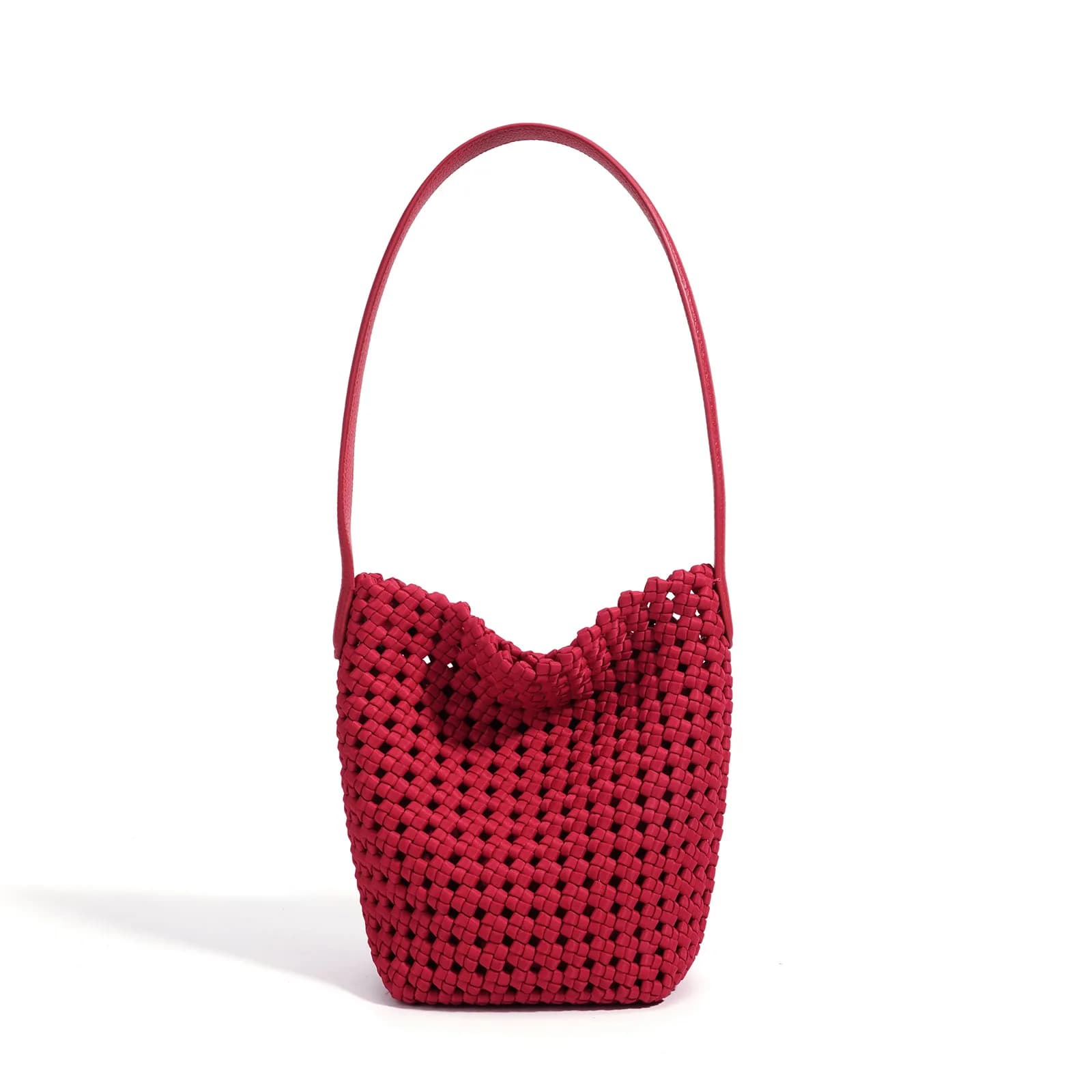 Women's Handwoven Hollow-Out Bucket Bag with Large Capacity Urban Daily Commute Versatile Minimalist