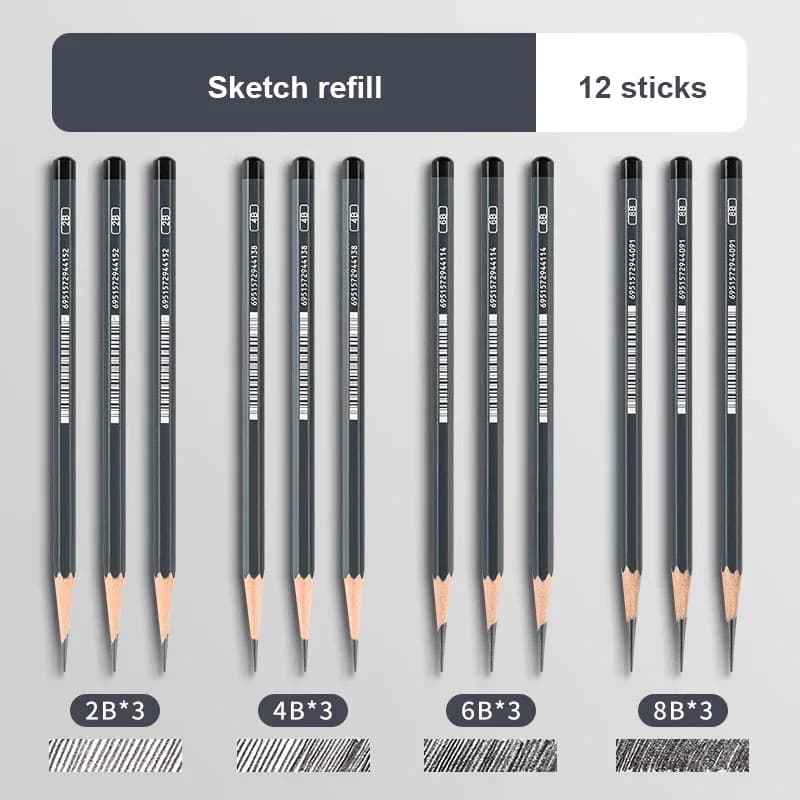 12Pcs 2B 4B 6B 8B