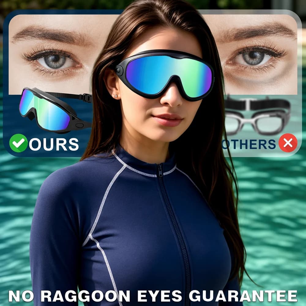 Wide-Angle Pool Goggles with Anti-Fog Lenses