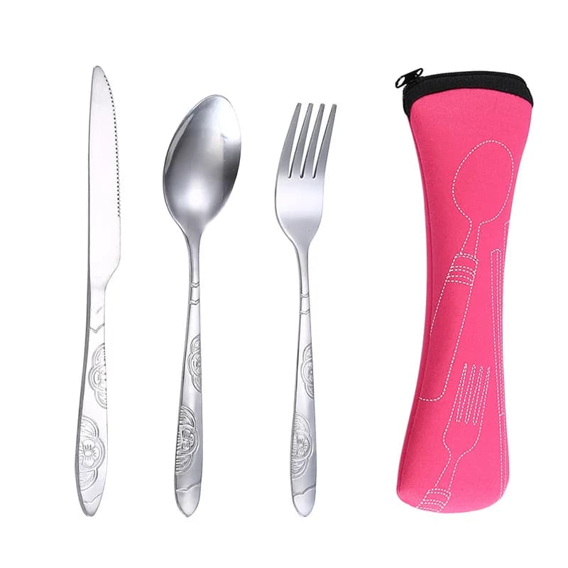 Stainless Steel Travel Cutlery Set with Pouch