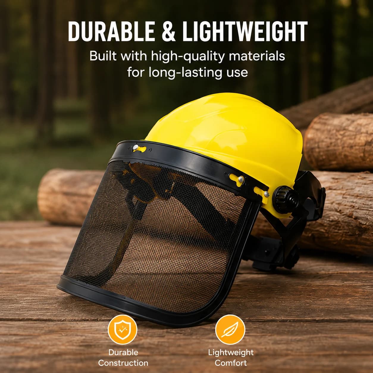 Garden Grass Trimmer Helmet Hat, Full Face Mesh Visor, Brush Cutter Yard Mowing Face Cover Guard