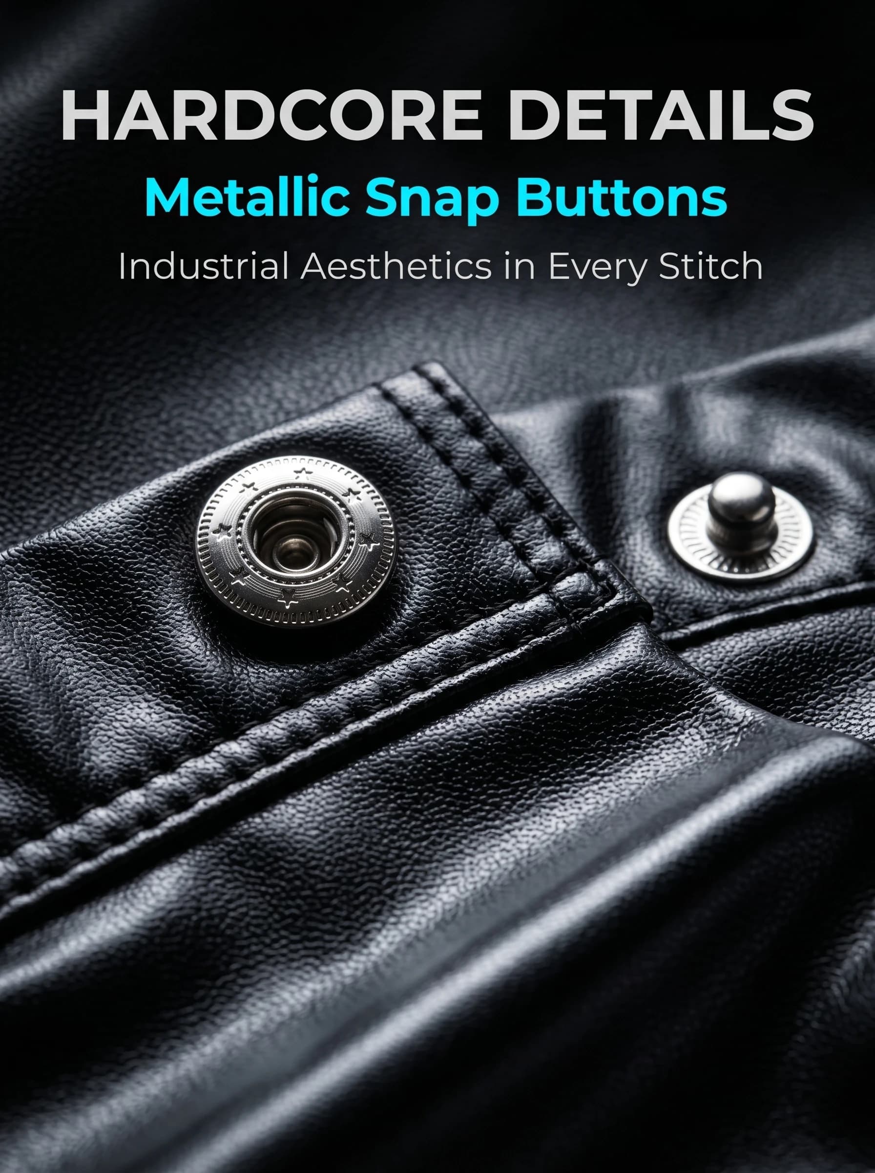Men's PU Leather Boxer Briefs with Raised Button
