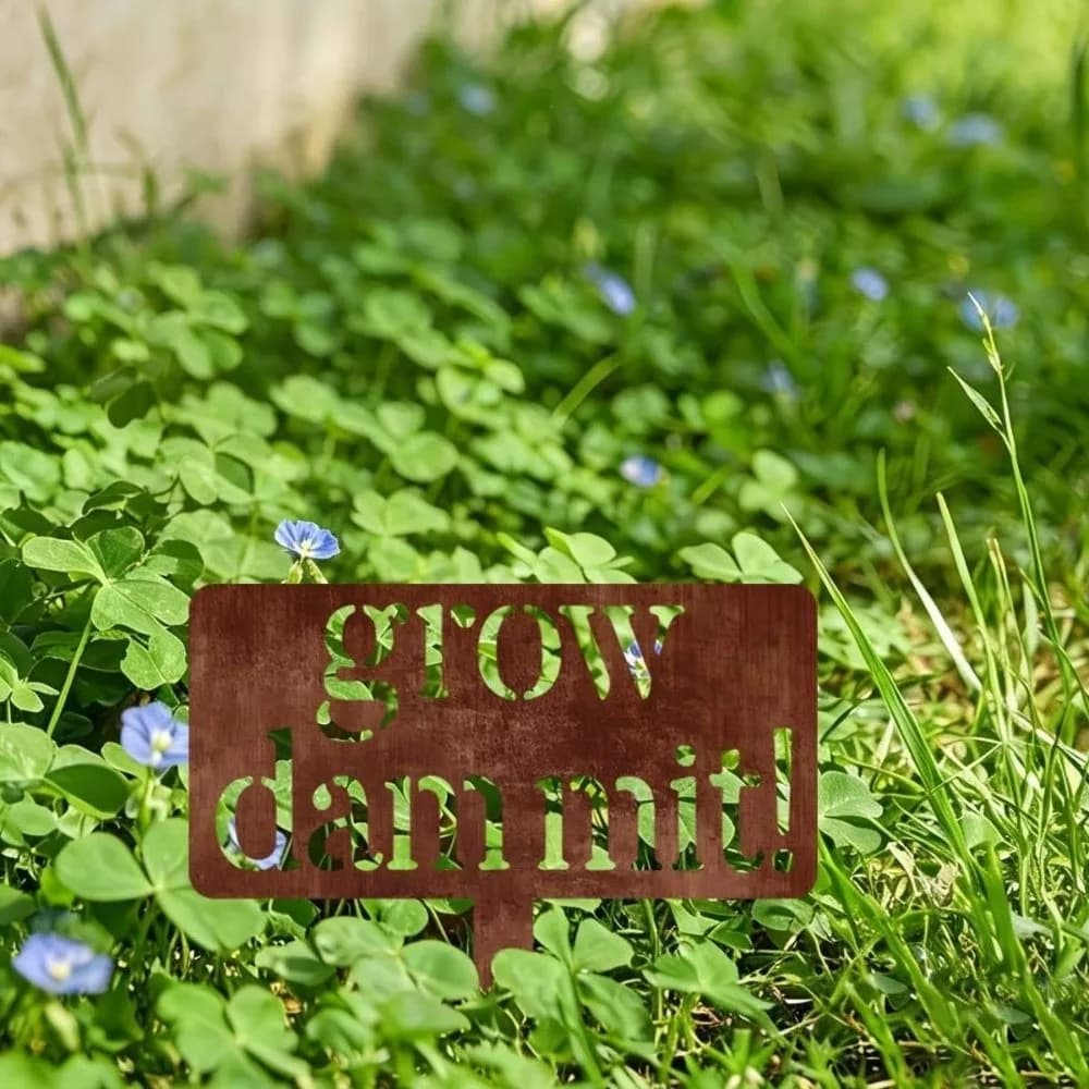 Garden Art Vintage Garden Sign Decorative Weatherproof Metal Garden Stake Unique Durable Garden Decoration Yard Decoration