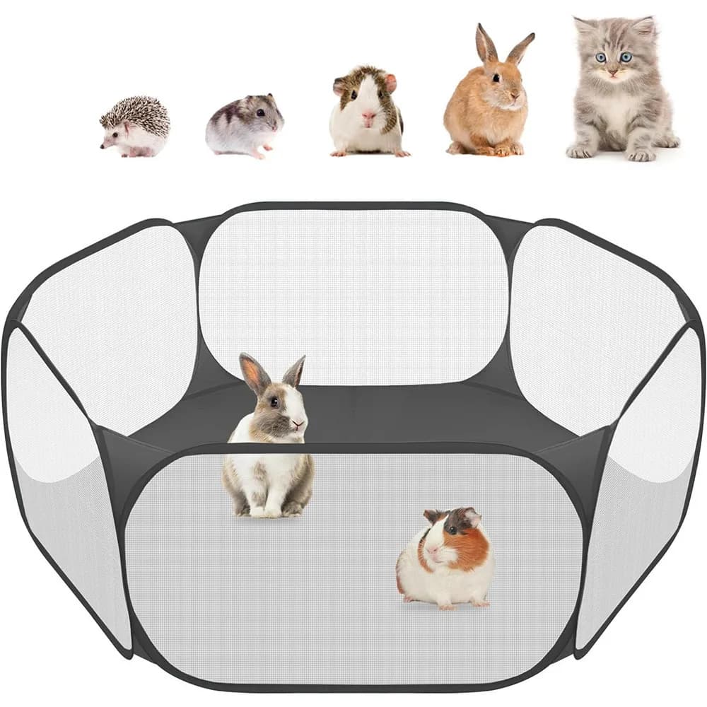 Foldable Cat Maternity Playpen Open Pet Play Transparent Pet Cage Yard Fence for Dog Cat Rabbit Guinea Pig Indoor Outdoor