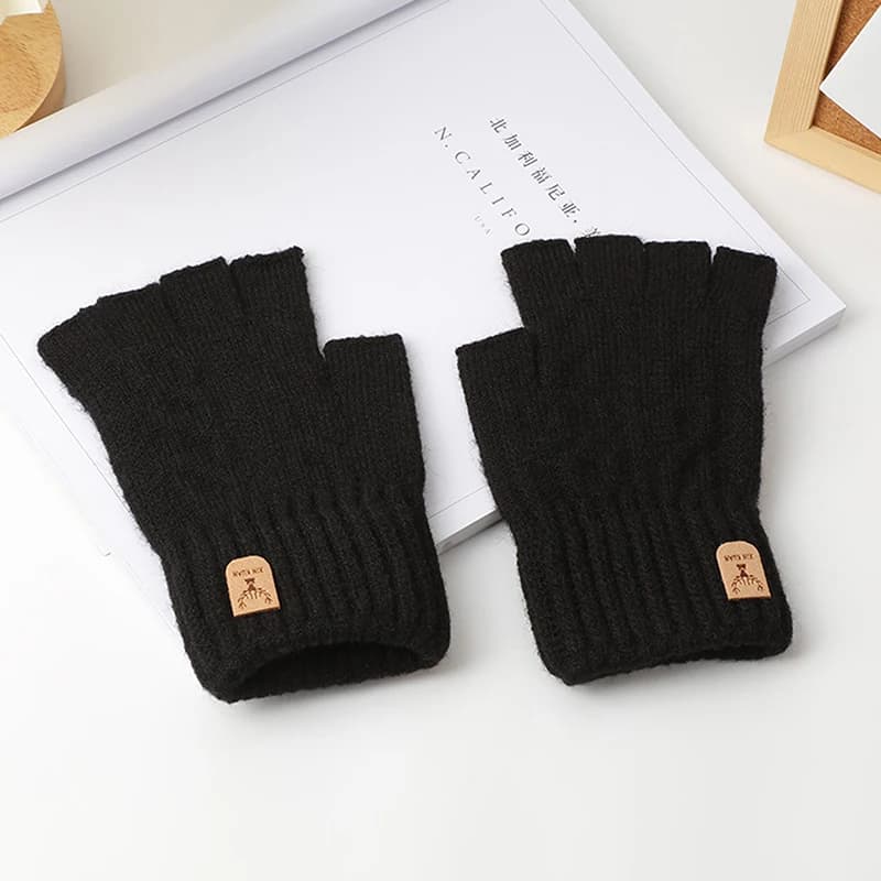 Alpaca Wool Half-Finger Gloves