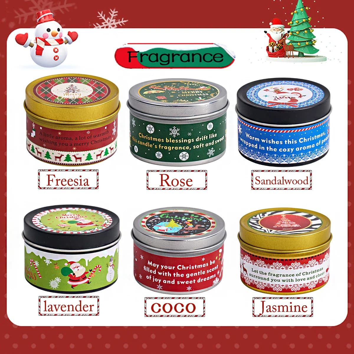 Christmas Scented Soy Wax Candle Set