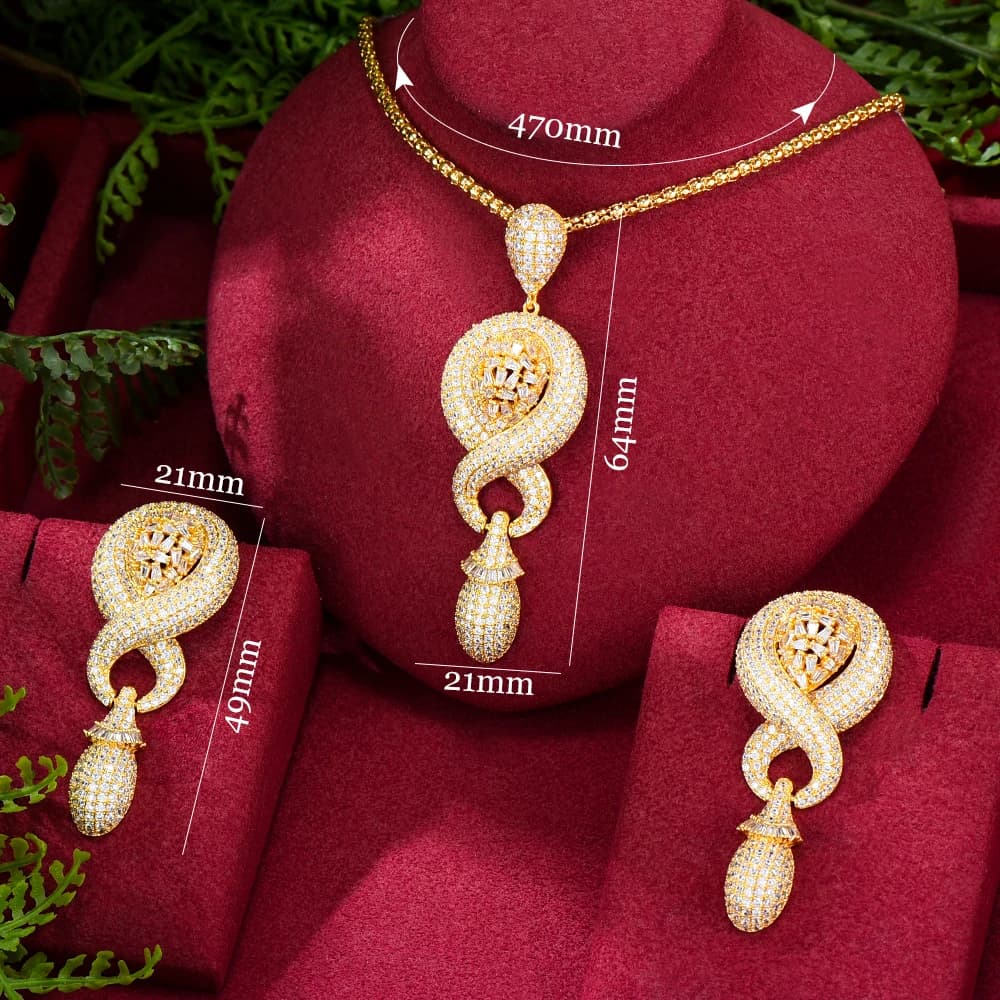 Gold-Plated Cubic Zirconia Jewelry Set