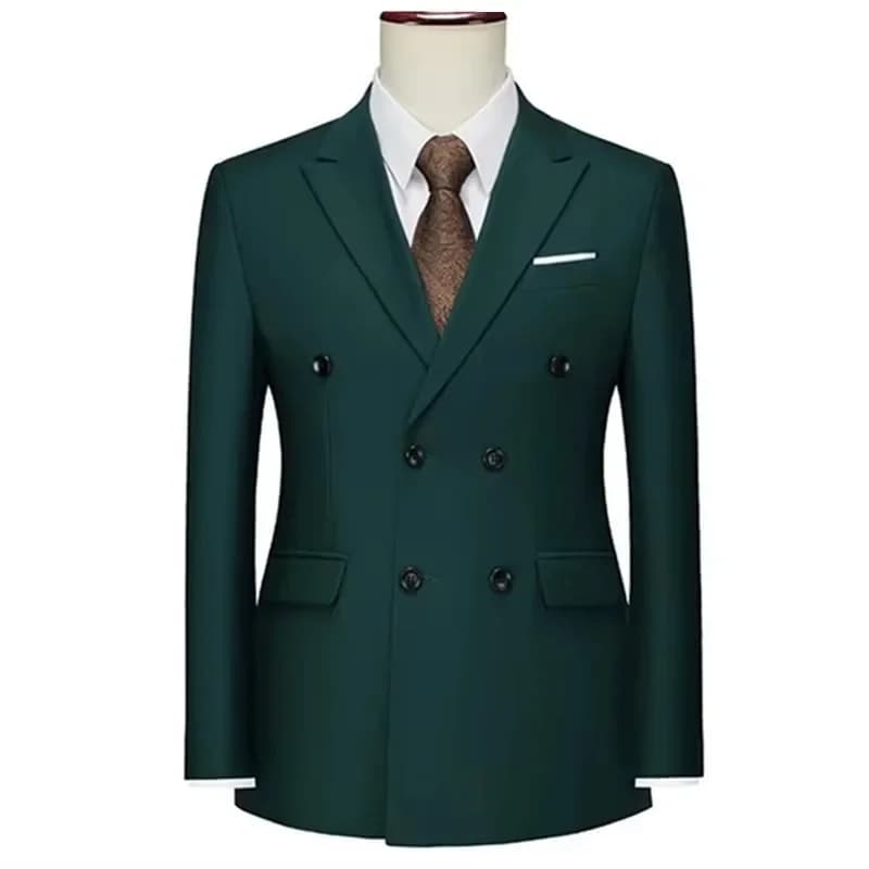 Men's Double Breasted Peak Lapel Blazer