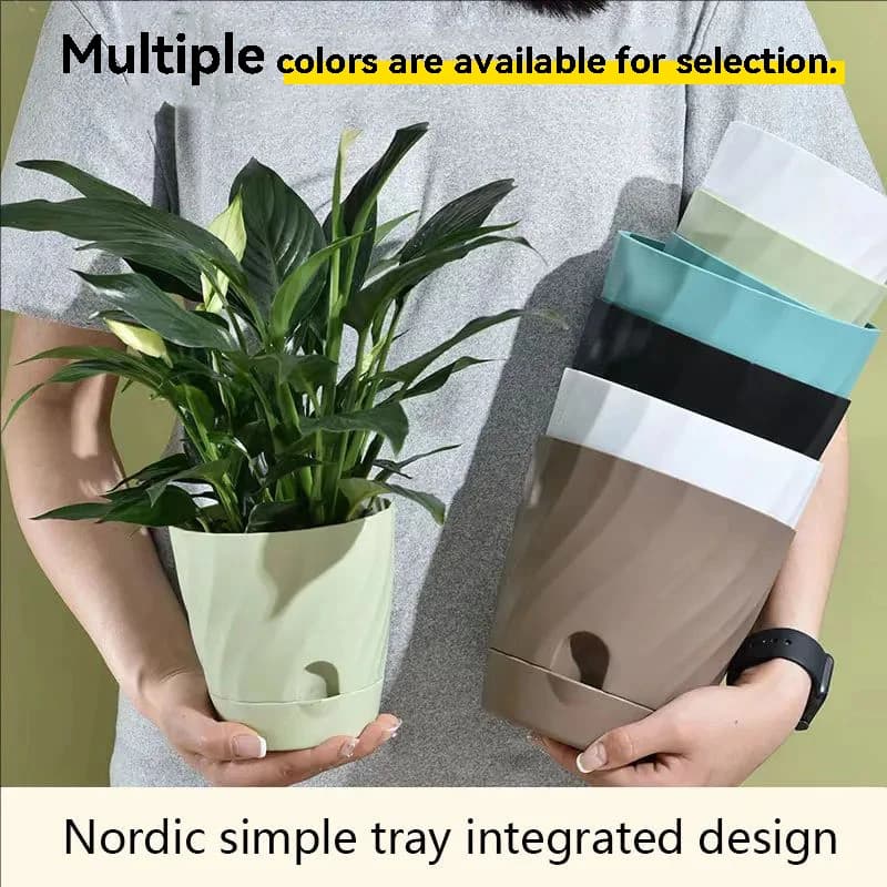 Plastic Flower Pot with Pedestal Base