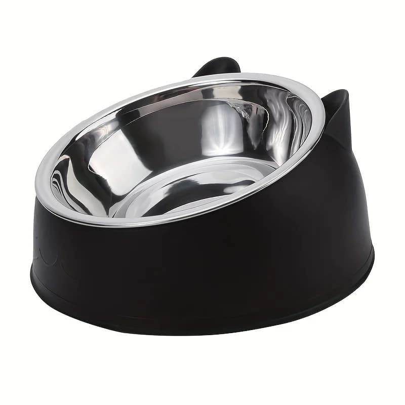 Stainless Steel Cat Ear Dual Bowl Feeder