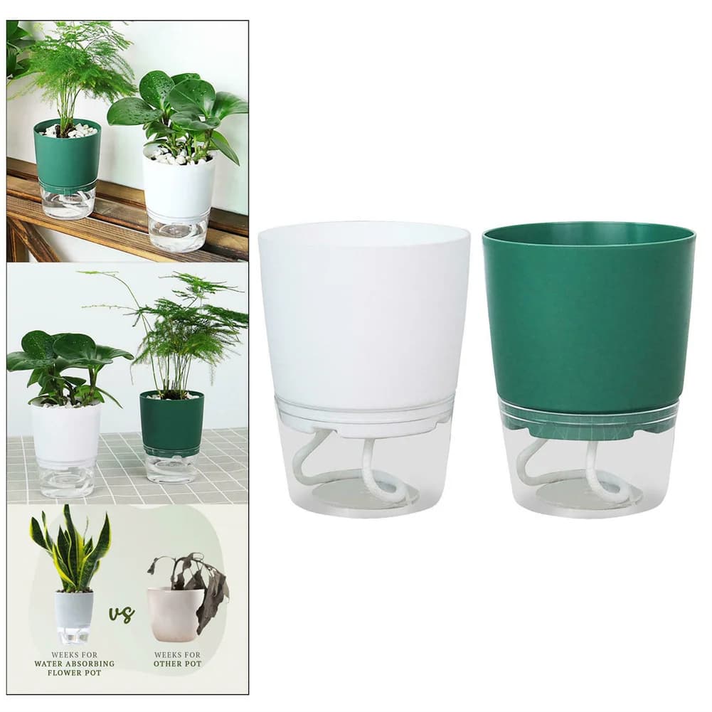 Self-Watering Plant Pot with Cotton Rope