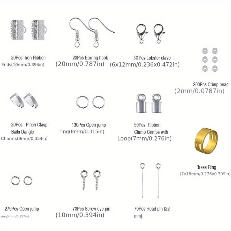 900pcs Jewelry Making Kit - Create Earrings, Necklaces & More with DIY Beads & Plier Tools!