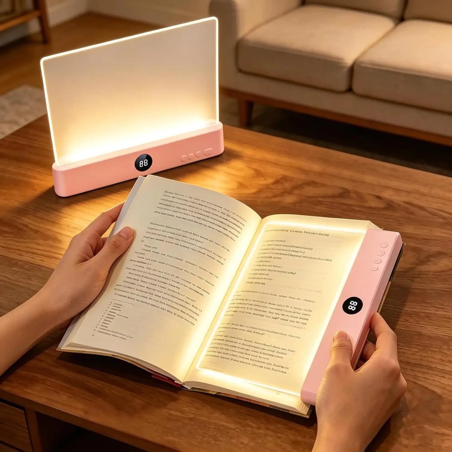Rechargeable Book Light with Dimmable LED Panel