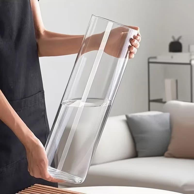 Clear Acrylic Cylinder Floor Vase