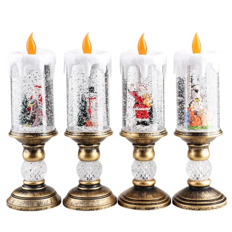 Christmas Crystal Snow Light Candle with Music