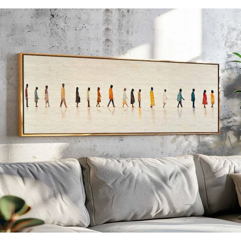 Abstract People Walking Canvas Wall Art