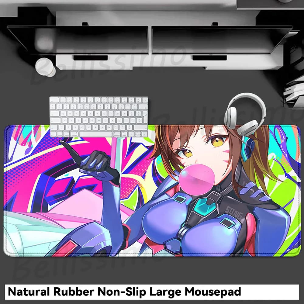 Gaming Accessories O-Overwatch D-D.va Mouse Pad Large Keyboard Mousepad Pc Cabinet Deskmat Xxl Extended Mats Gamer Mausepad