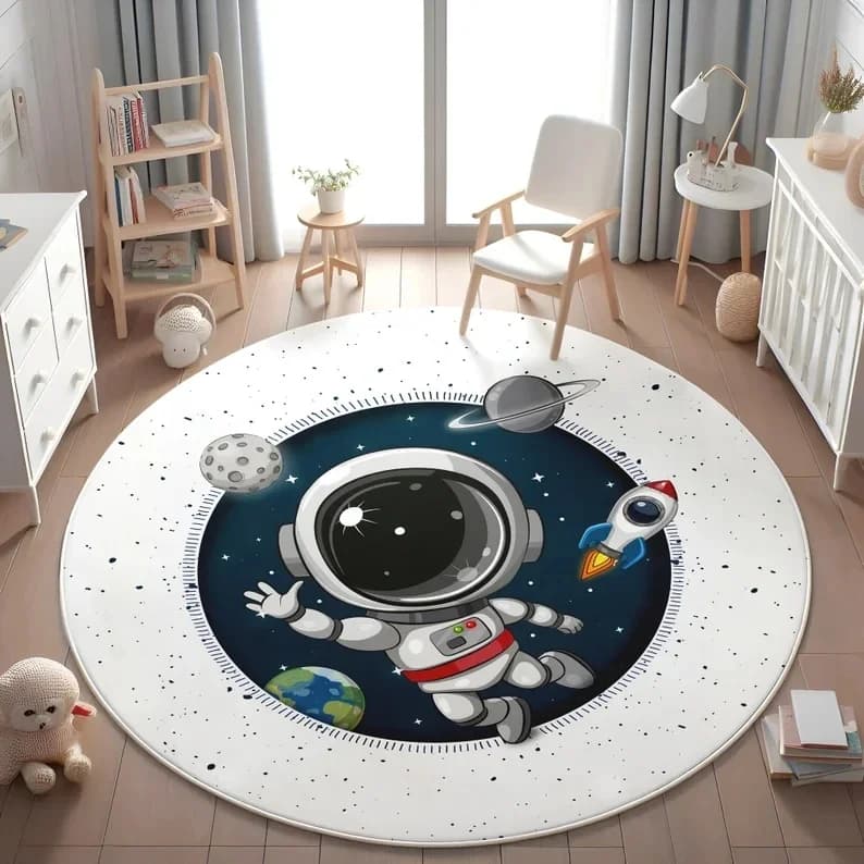 Planets Astronauts Round Play Mat