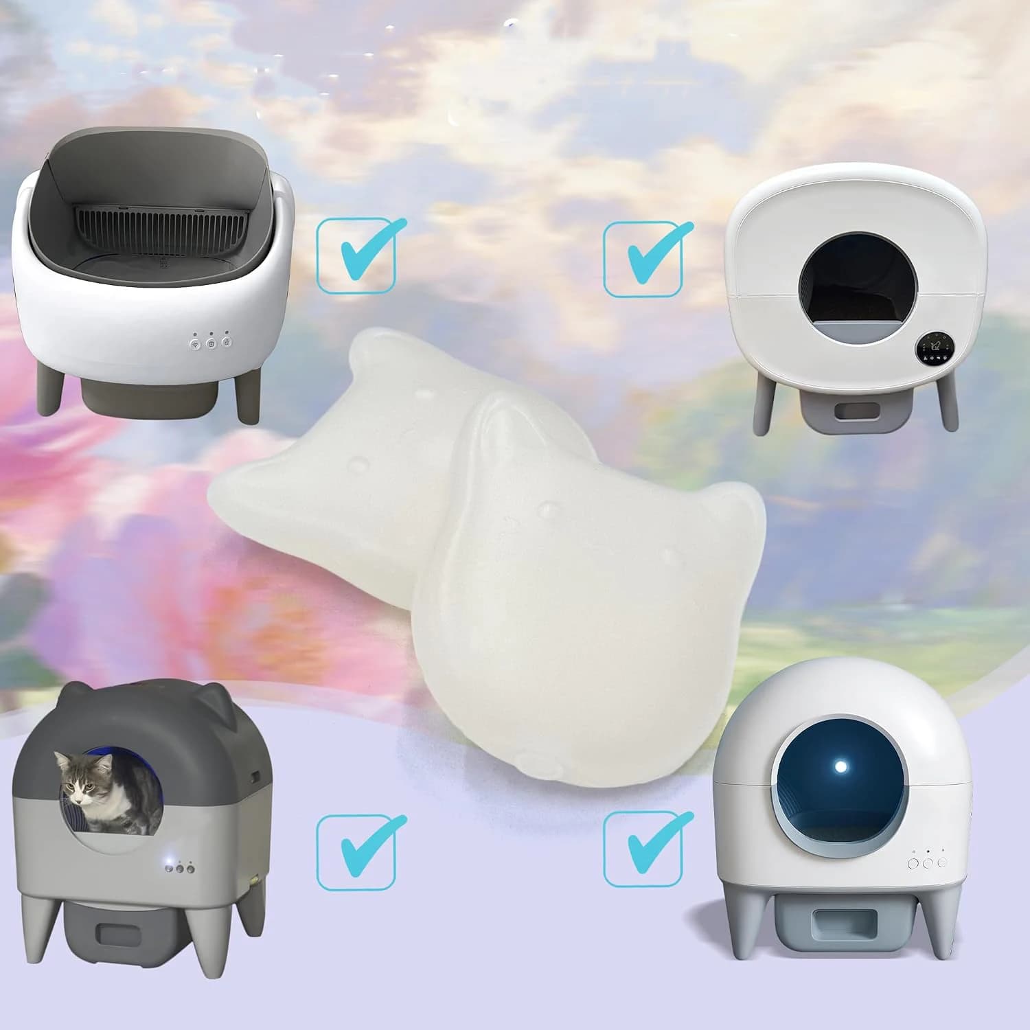 Litter Box Deodorizer Pods For Self-Cleaning Boxes