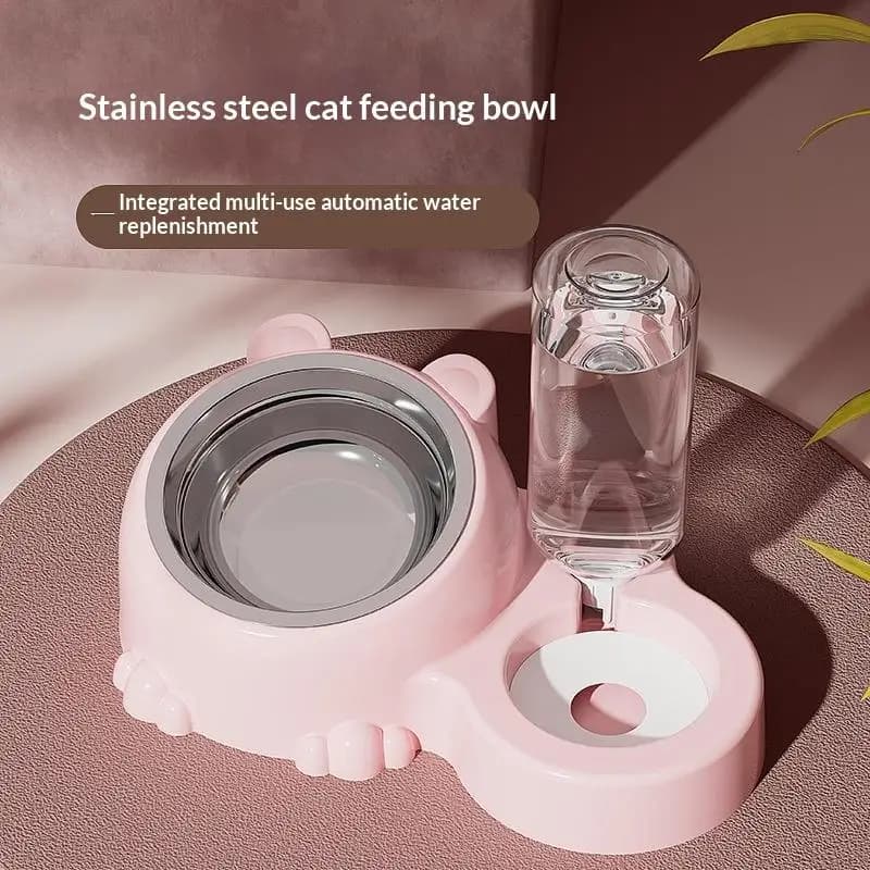 2-in-1 Tilted Auto Water Feeder Bowl