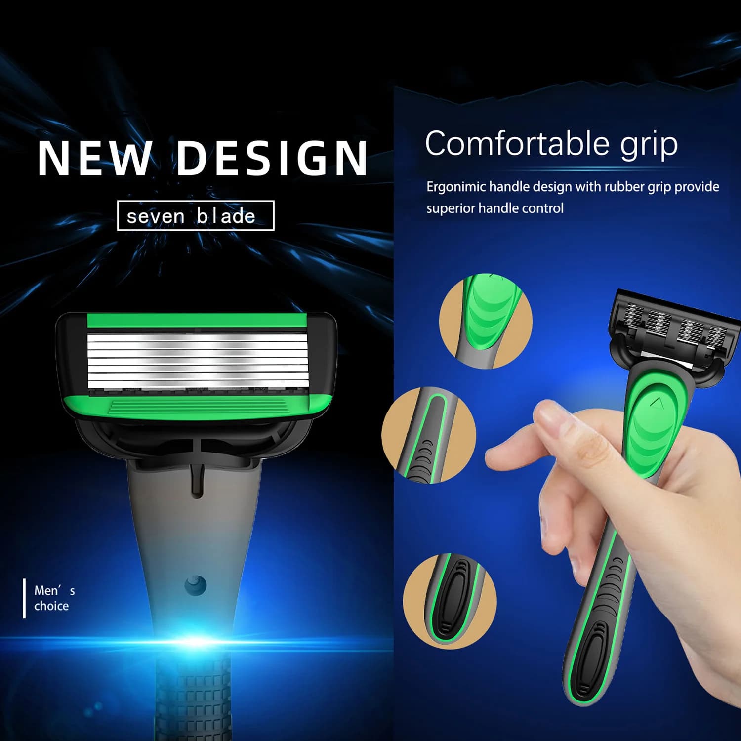 Manual Razor with 7-Layer Replaceable Blades