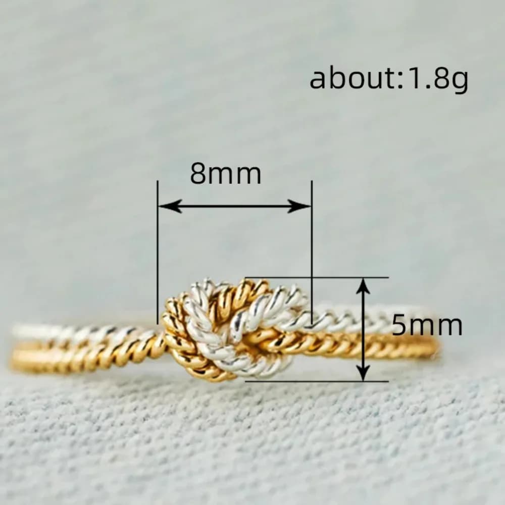 Two-Tone Twisted Knotted Stainless Steel Ring